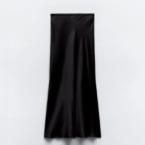 ZARA SATIN EFFECT MIDI SKIRT - Picture 5 of 5